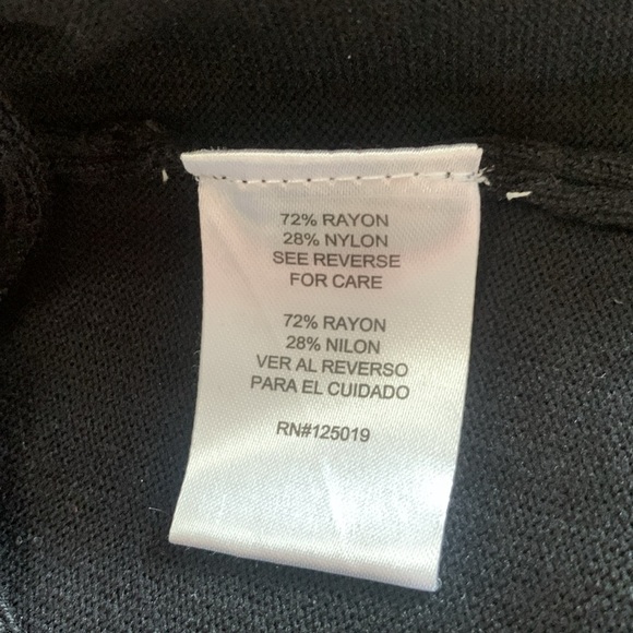 Joseph A. Open Front Black Fringe Hem Cardigan Sweater Hi Lo Style Size Large - Picture 8 of 10